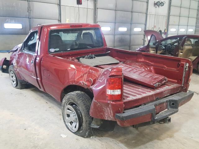 1FTYR11E07PA85576 - 2007 FORD RANGER MAROON photo 3