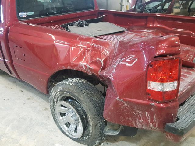 1FTYR11E07PA85576 - 2007 FORD RANGER MAROON photo 9