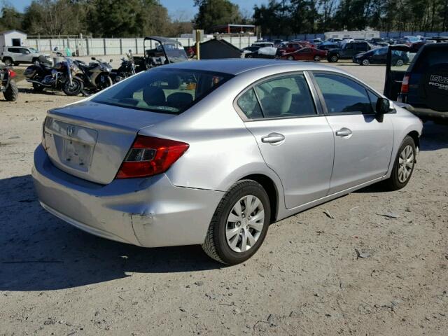 19XFB2F56CE105818 - 2012 HONDA CIVIC LX SILVER photo 4