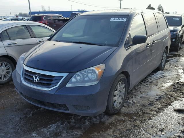 5FNRL3H24AB109280 - 2010 HONDA ODYSSEY LX BLUE photo 2