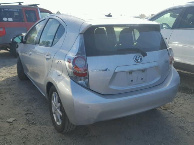 JTDKDTB35C1015016 - 2012 TOYOTA PRIUS C SILVER photo 3