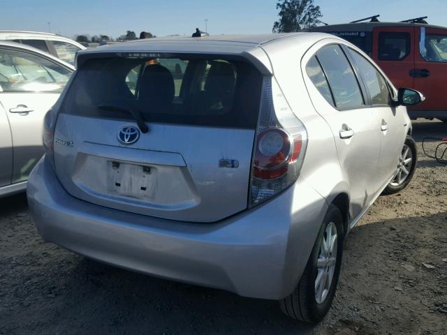 JTDKDTB35C1015016 - 2012 TOYOTA PRIUS C SILVER photo 4