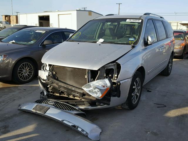 KNDMH4C76E6551595 - 2014 KIA SEDONA EX SILVER photo 2