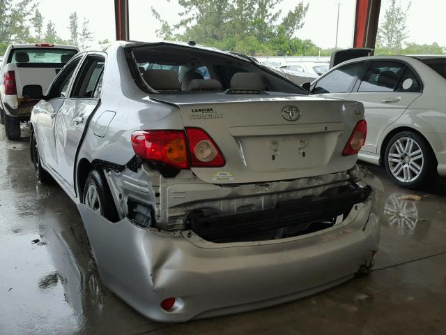 JTDBL40E799079663 - 2009 TOYOTA COROLLA BA SILVER photo 3