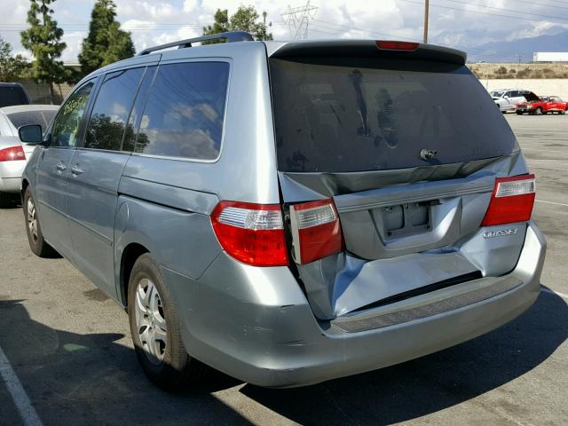 5FNRL38605B111066 - 2005 HONDA ODYSSEY EX BLUE photo 3