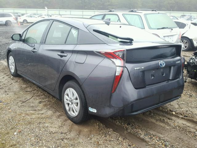 JTDKBRFU0G3502081 - 2016 TOYOTA PRIUS GRAY photo 3