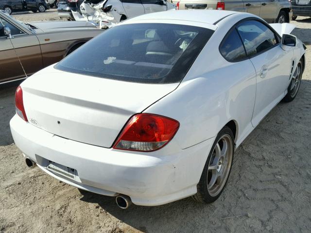 KMHHM65D86U198412 - 2006 HYUNDAI TIBURON GS WHITE photo 4