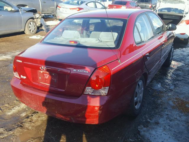 KMHDN46D54U776851 - 2004 HYUNDAI ELANTRA GL MAROON photo 4