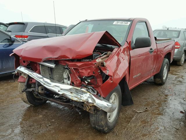 1GTCS148258140864 - 2005 GMC CANYON RED photo 2