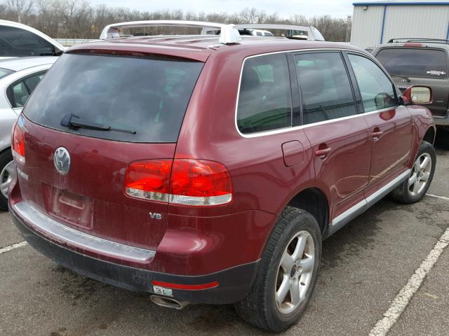 WVGEM67L04D027741 - 2004 VOLKSWAGEN TOUAREG 4. BURGUNDY photo 4