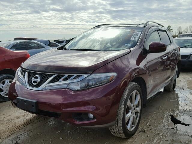 JN8AZ1MU7CW112782 - 2012 NISSAN MURANO S RED photo 2