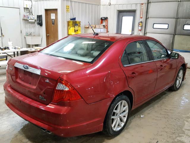 3FAHP0JAXAR360793 - 2010 FORD FUSION SEL RED photo 4