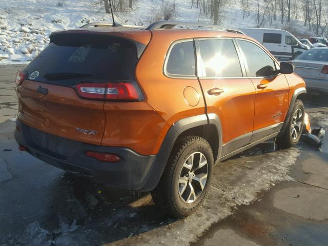 1C4PJMBB5GW218735 - 2016 JEEP CHEROKEE T ORANGE photo 4