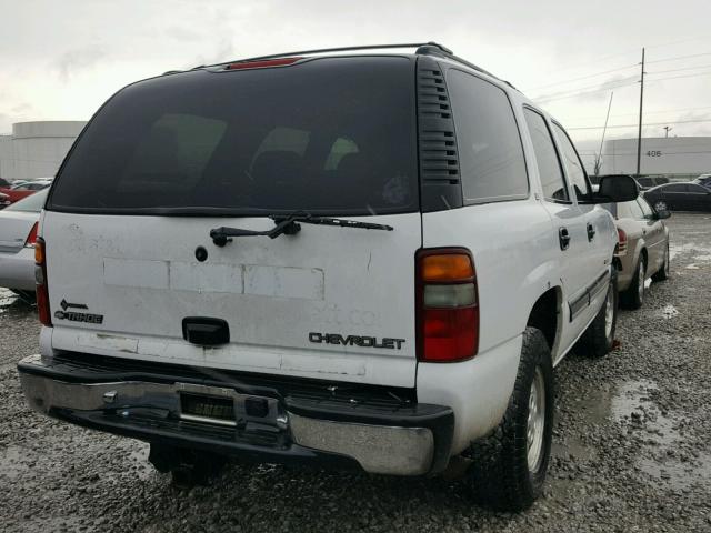 1GNEK13T21R212527 - 2001 CHEVROLET TAHOE K150 WHITE photo 4