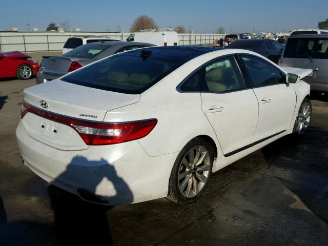 KMHFH4JG1EA388875 - 2014 HYUNDAI AZERA GLS WHITE photo 4