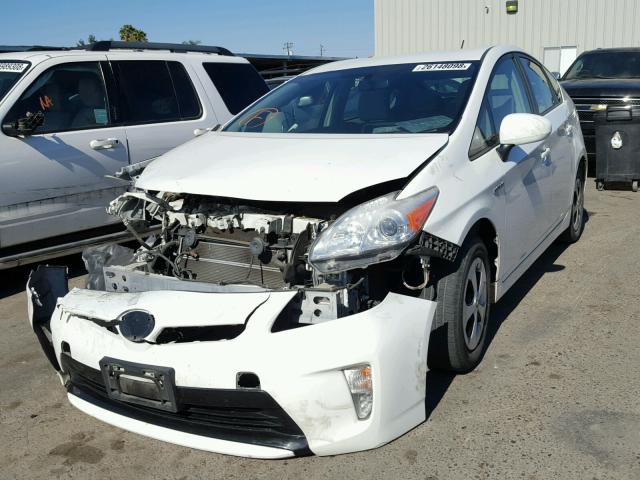 JTDKN3DU0C5433799 - 2012 TOYOTA PRIUS WHITE photo 2