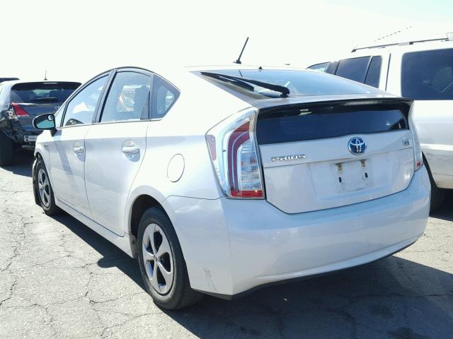 JTDKN3DU0C5433799 - 2012 TOYOTA PRIUS WHITE photo 3