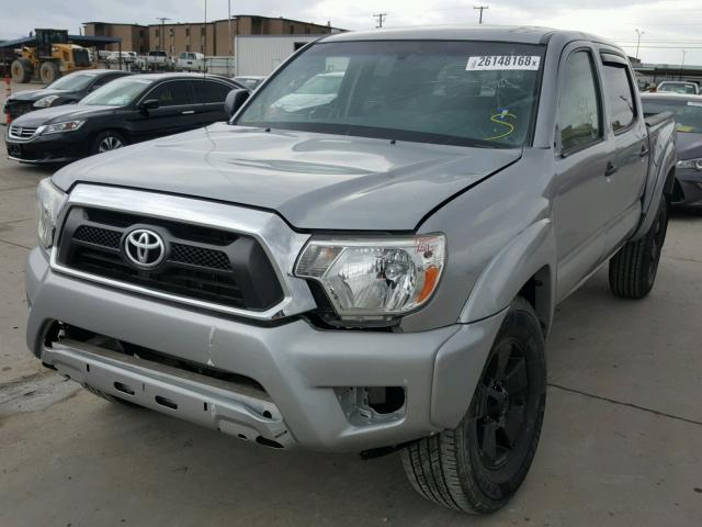 5TFJX4GN8EX033836 - 2014 TOYOTA TACOMA DOU GRAY photo 2