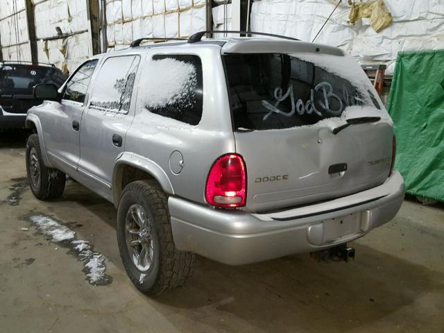 1D4HS48N73F564415 - 2003 DODGE DURANGO SL SILVER photo 3