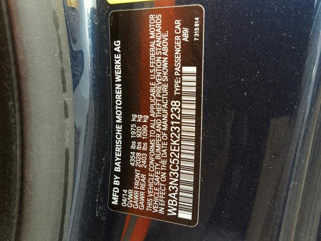 WBA3N3C52EK231238 - 2014 BMW 428 I BLUE photo 10