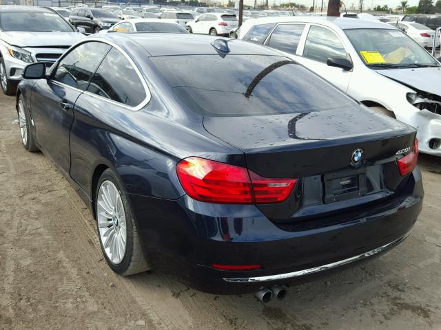 WBA3N3C52EK231238 - 2014 BMW 428 I BLUE photo 3