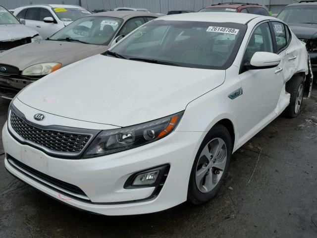 KNAGM4AD8F5078501 - 2015 KIA OPTIMA HYB WHITE photo 2