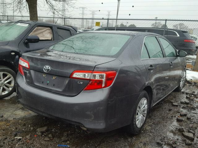 4T4BF1FK9CR173360 - 2012 TOYOTA CAMRY BASE GRAY photo 4