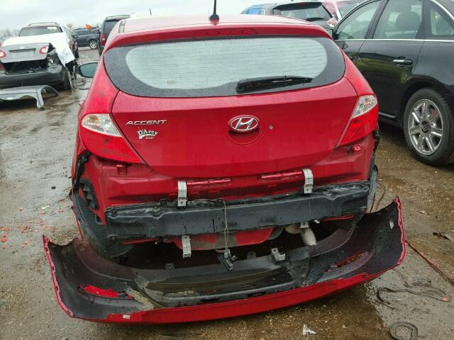 KMHCT5AE1CU028751 - 2012 HYUNDAI ACCENT GLS RED photo 9