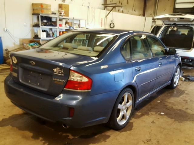 4S3BL616087226807 - 2008 SUBARU LEGACY 2.5 BLUE photo 4