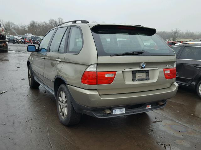 5UXFA13595LY17430 - 2005 BMW X5 3.0I GREEN photo 3