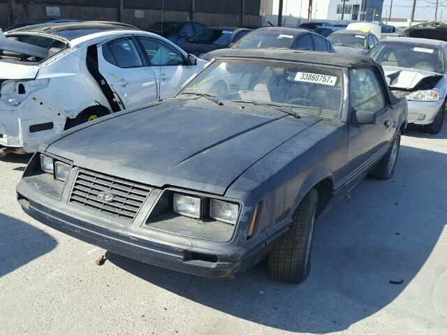 1FABP2732EF114074 - 1984 FORD MUSTANG GL BLUE photo 2