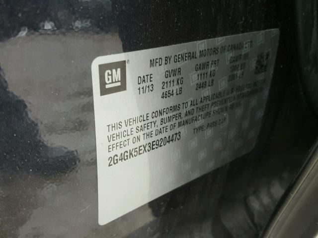 2G4GK5EX3E9204473 - 2014 BUICK REGAL BLUE photo 10