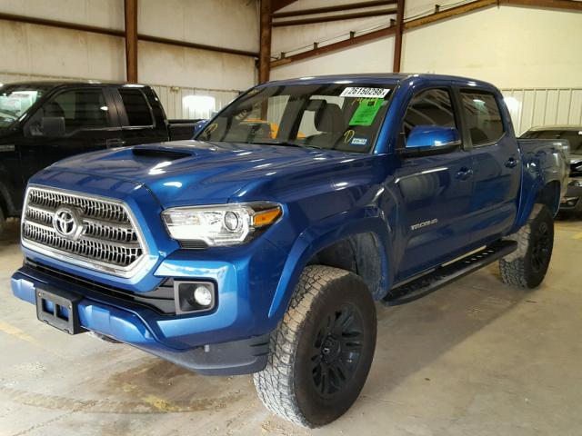 5TFAZ5CN9GX011949 - 2016 TOYOTA TACOMA DOU BLUE photo 2