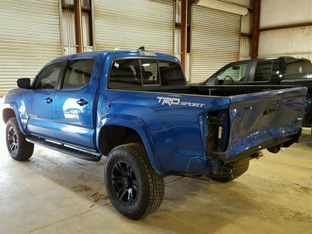 5TFAZ5CN9GX011949 - 2016 TOYOTA TACOMA DOU BLUE photo 3