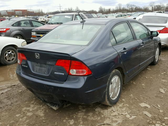 JHMFA362X7S000053 - 2007 HONDA CIVIC HYBR BLUE photo 4