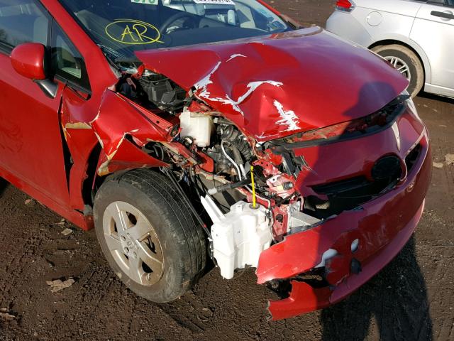 JTDKN3DU3A0053107 - 2010 TOYOTA PRIUS RED photo 9