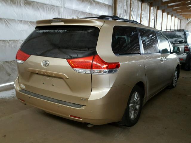 5TDYK3DC7BS116699 - 2011 TOYOTA SIENNA XLE GOLD photo 4