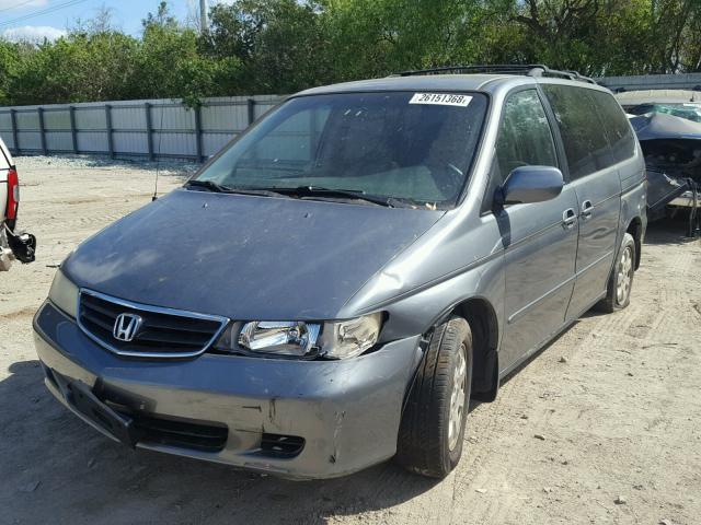 2HKRL18692H540157 - 2002 HONDA ODYSSEY EX GRAY photo 2