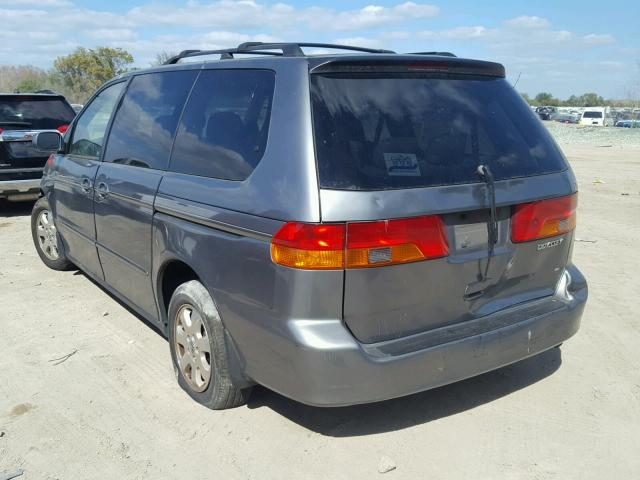 2HKRL18692H540157 - 2002 HONDA ODYSSEY EX GRAY photo 3