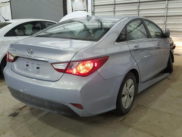 5NPEB4ACXEH812450 - 2014 HYUNDAI SONATA GLS BLUE photo 4