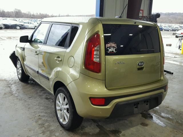 KNDJT2A52D7572363 - 2013 KIA SOUL GREEN photo 3