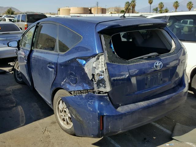 JTDZN3EUXE3334211 - 2014 TOYOTA PRIUS V BLUE photo 3