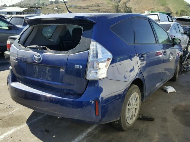 JTDZN3EUXE3334211 - 2014 TOYOTA PRIUS V BLUE photo 4