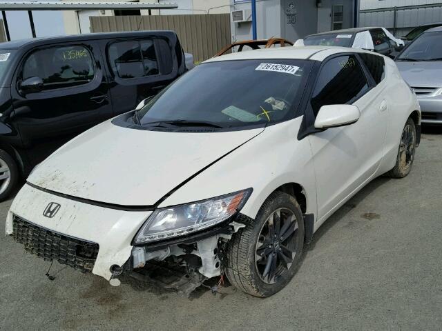 JHMZF1C66ES002597 - 2014 HONDA CR-Z EX WHITE photo 2