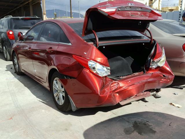 5NPEB4ACXDH659485 - 2013 HYUNDAI SONATA GLS RED photo 3