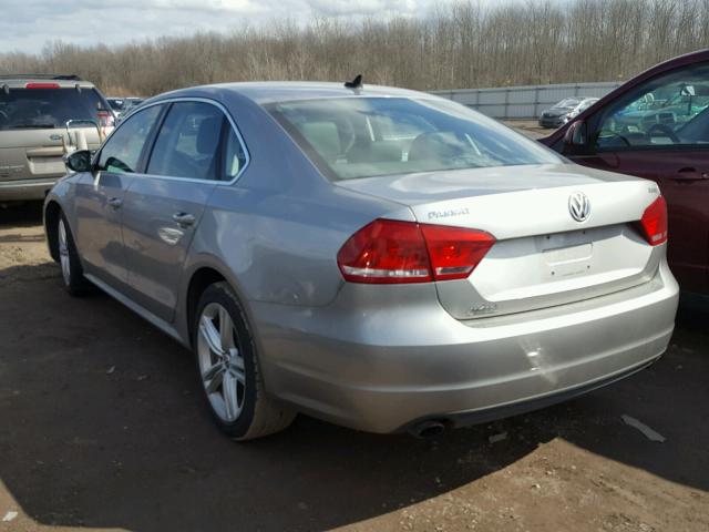 1VWBM7A33CC051460 - 2012 VOLKSWAGEN PASSAT SE SILVER photo 3