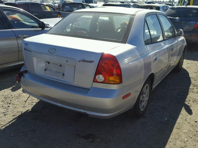 KMHCG45C03U478673 - 2003 HYUNDAI ACCENT GL SILVER photo 4