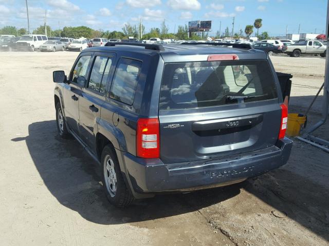 1J8FT28008D732479 - 2008 JEEP PATRIOT SP BLUE photo 3