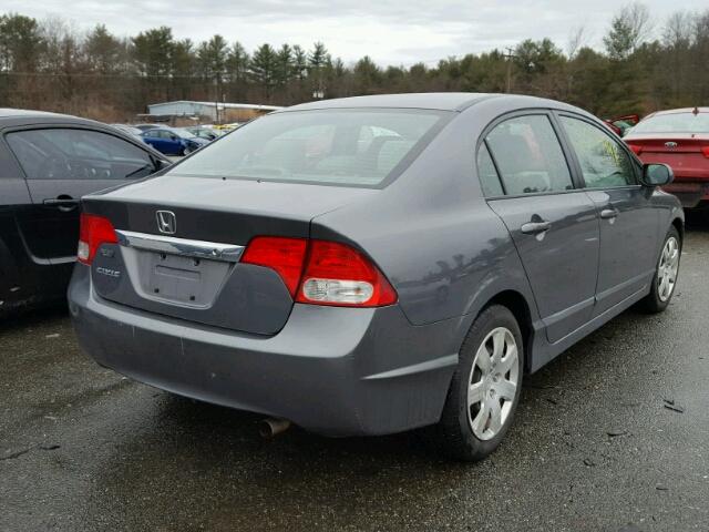 2HGFA16509H312863 - 2009 HONDA CIVIC LX GRAY photo 4