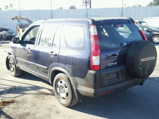 JHLRD68526C012997 - 2006 HONDA CR-V LX BLUE photo 3